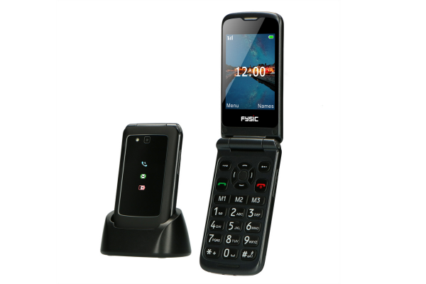 Téléphone portable à clapet pour seniors avec bouton d'urgence SOS